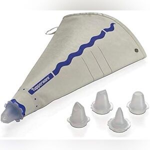 New Tupperware Baking Piping Bag Set 400 ml Blue/Purple 5 Nozzles